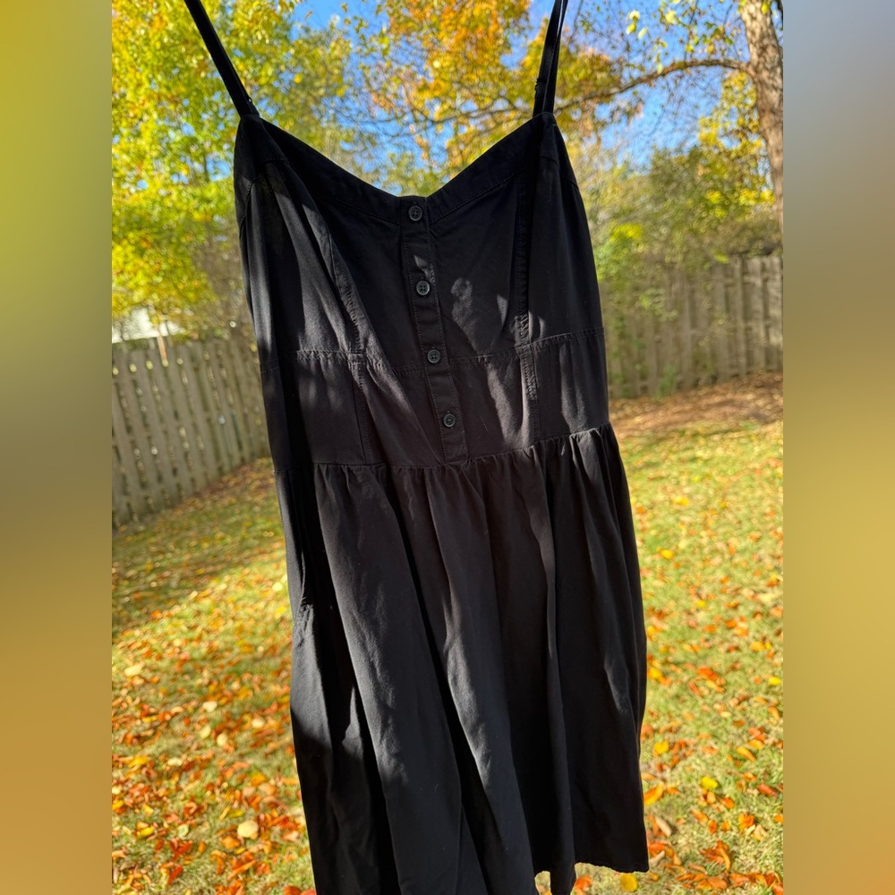 Express junior Black Sleeveless Button-Front Dress Medium